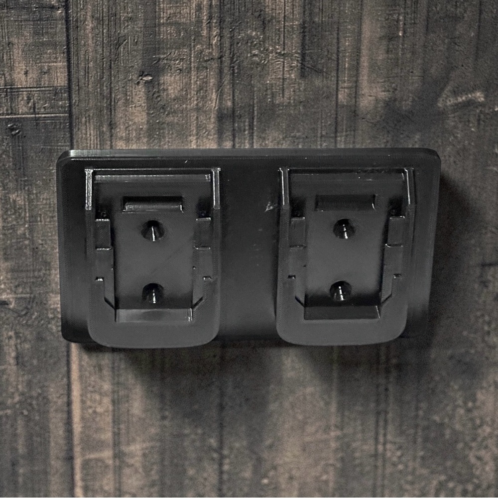 DeWalt Dual Battery Wall Mount Holder 20V Max Organizer Black PETG 3D Printed